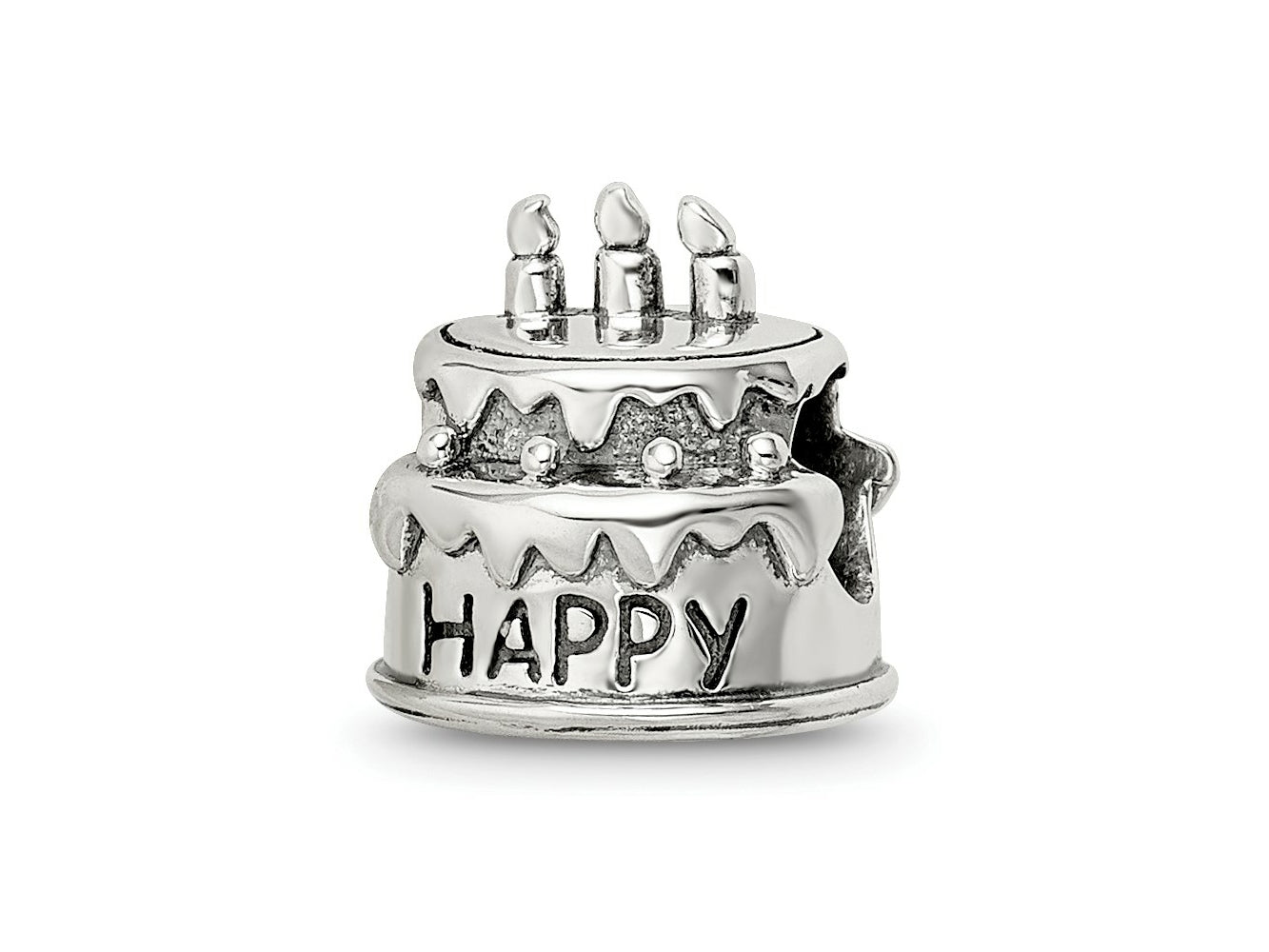 Reflections 925 Sterling Silver Birthday Cake Bead 10 x 9 mm