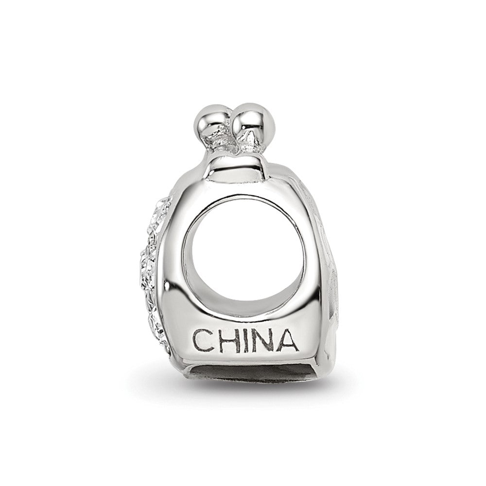 Reflections 925 Sterling Silver Enamel Crystal Purse Bead 10 x 11 mm