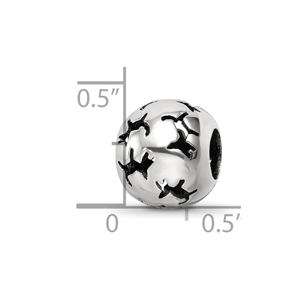 Reflections 925 Sterling Silver Cutout Dog Bead 11 x 10 mm