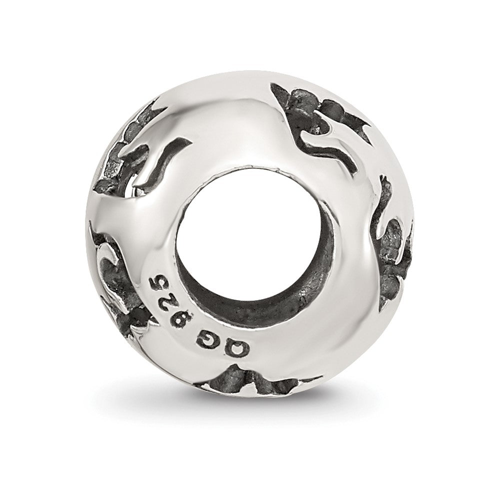 Reflections 925 Sterling Silver Cutout Cat Bead 11 x 9 mm
