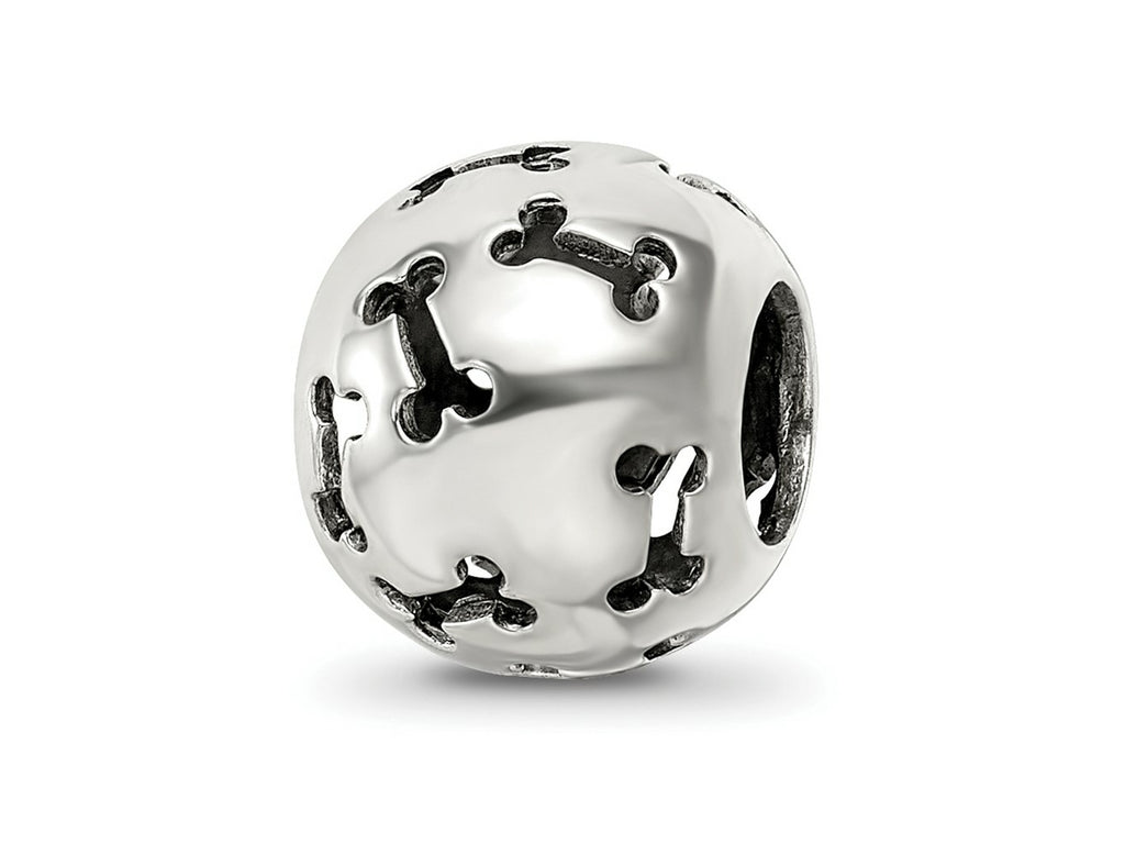 Reflections 925 Sterling Silver Cutout Dog Bone Bead 11 x 10 mm