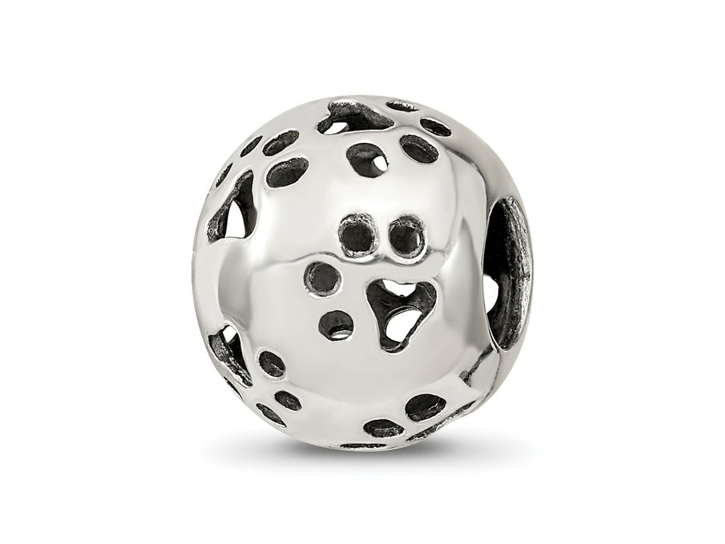 Reflections 925 Sterling Silver Cutout Paw Prints Bead 11 x 10 mm