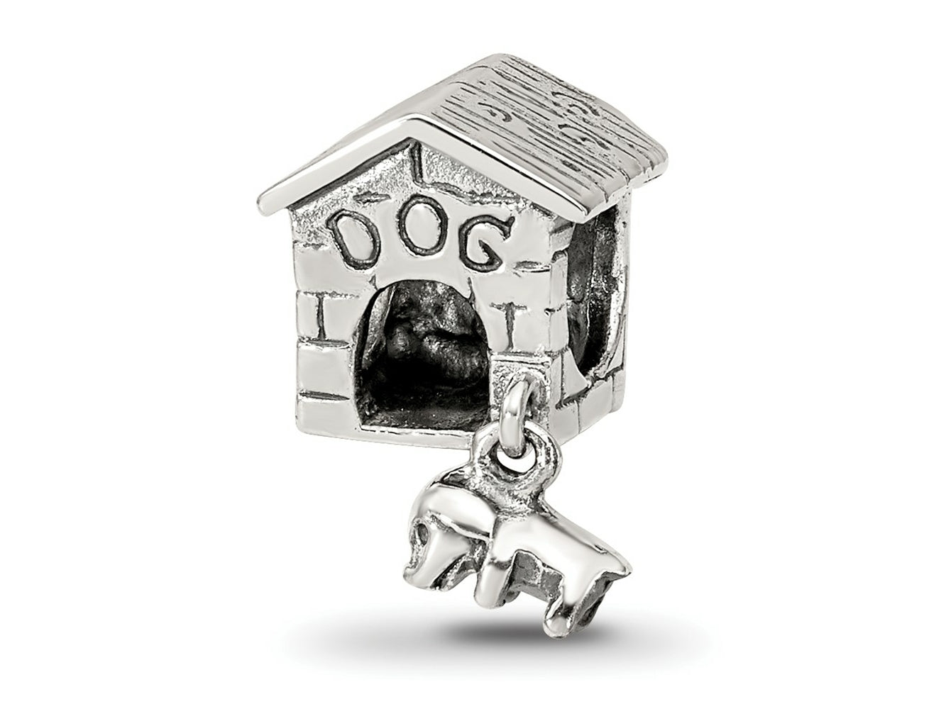 Reflections 925 Sterling Silver Dog House Dangle Bead 13 x 8 mm