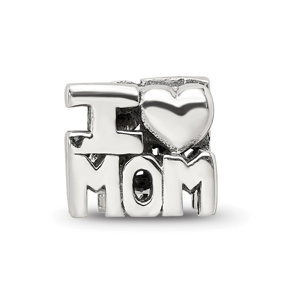 Reflections 925 Sterling Silver I HEART MOM Bead 8 x 9 mm