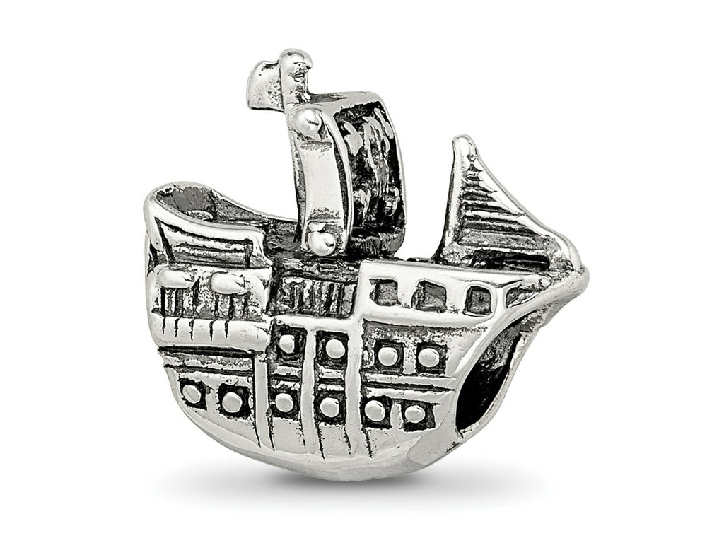 Reflections 925 Sterling Silver Pirate Ship Bead 14 x 14 mm
