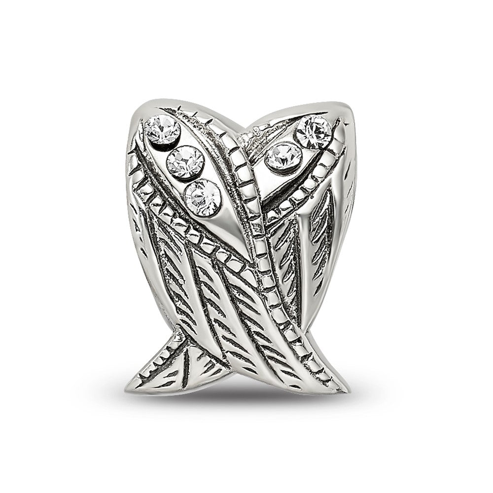 Reflections 925 Sterling Silver Preciosa Crystal Wings Bead 10 x 9 mm