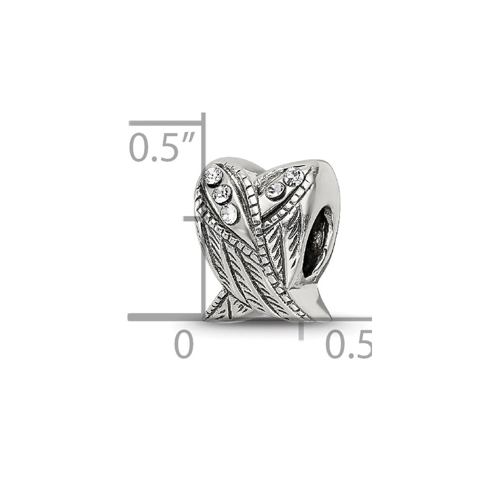 Reflections 925 Sterling Silver Preciosa Crystal Wings Bead 10 x 9 mm