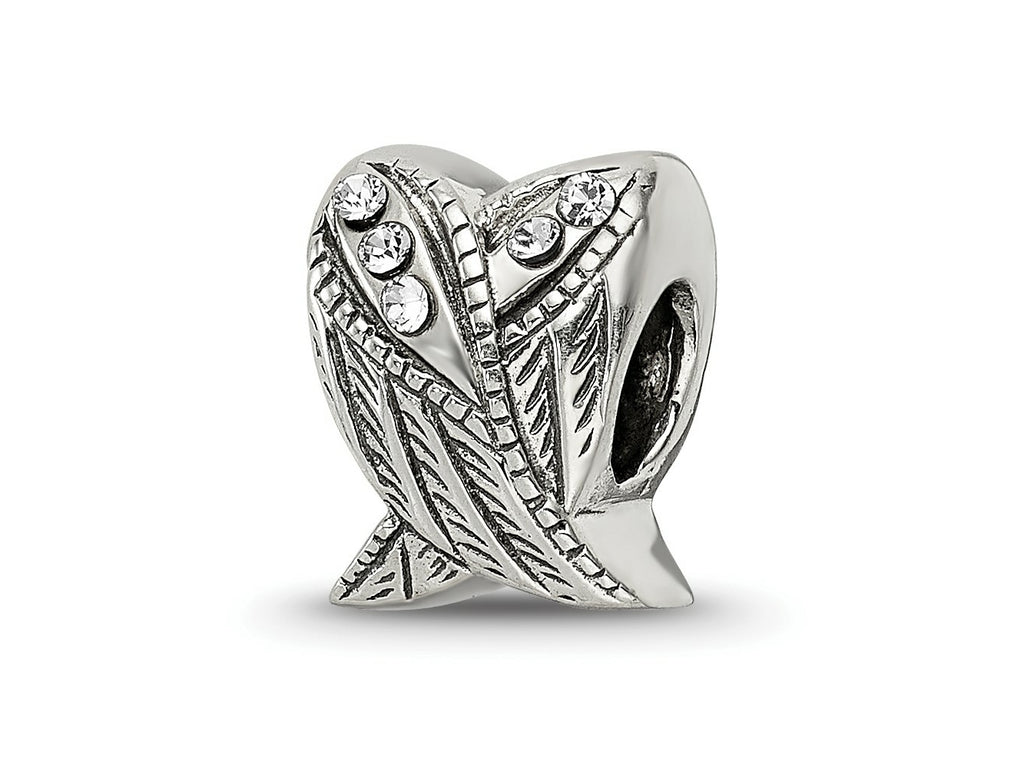 Reflections 925 Sterling Silver Preciosa Crystal Wings Bead 10 x 9 mm