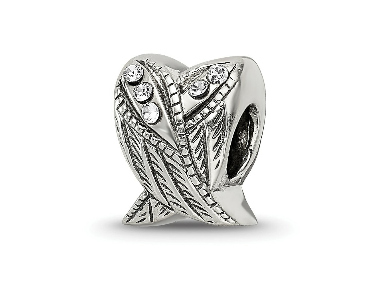 Reflections 925 Sterling Silver Preciosa Crystal Wings Bead 10 x 9 mm