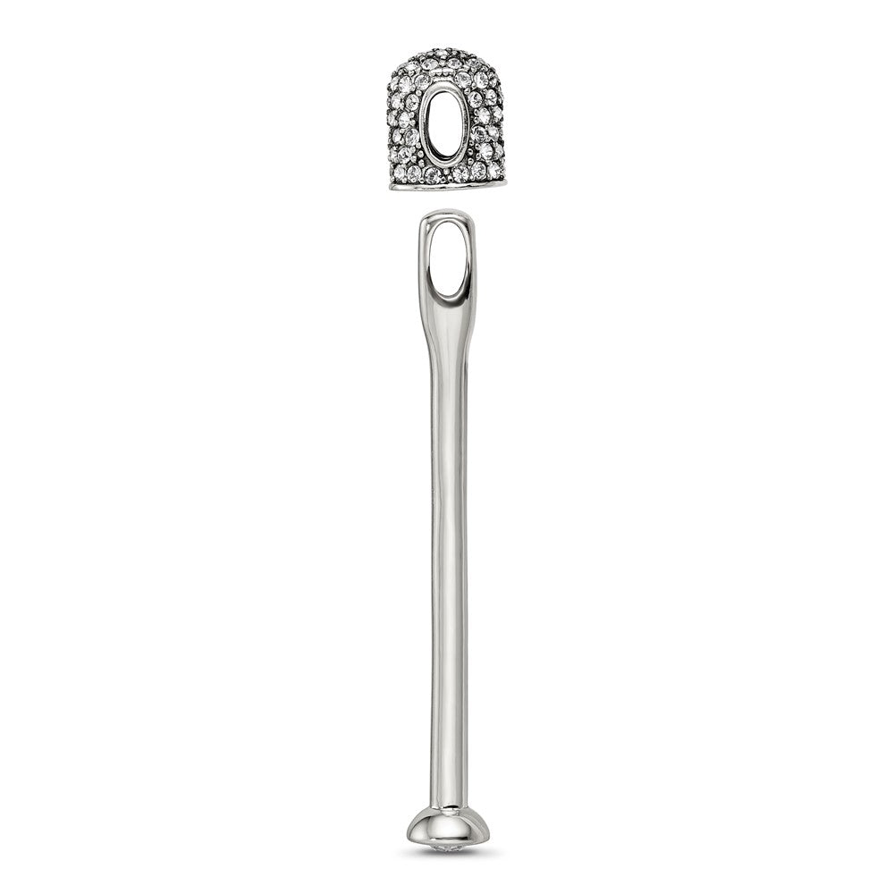 Reflections 925 Sterling Silver Clear Crystal Top Bead 41 x 5 mm.