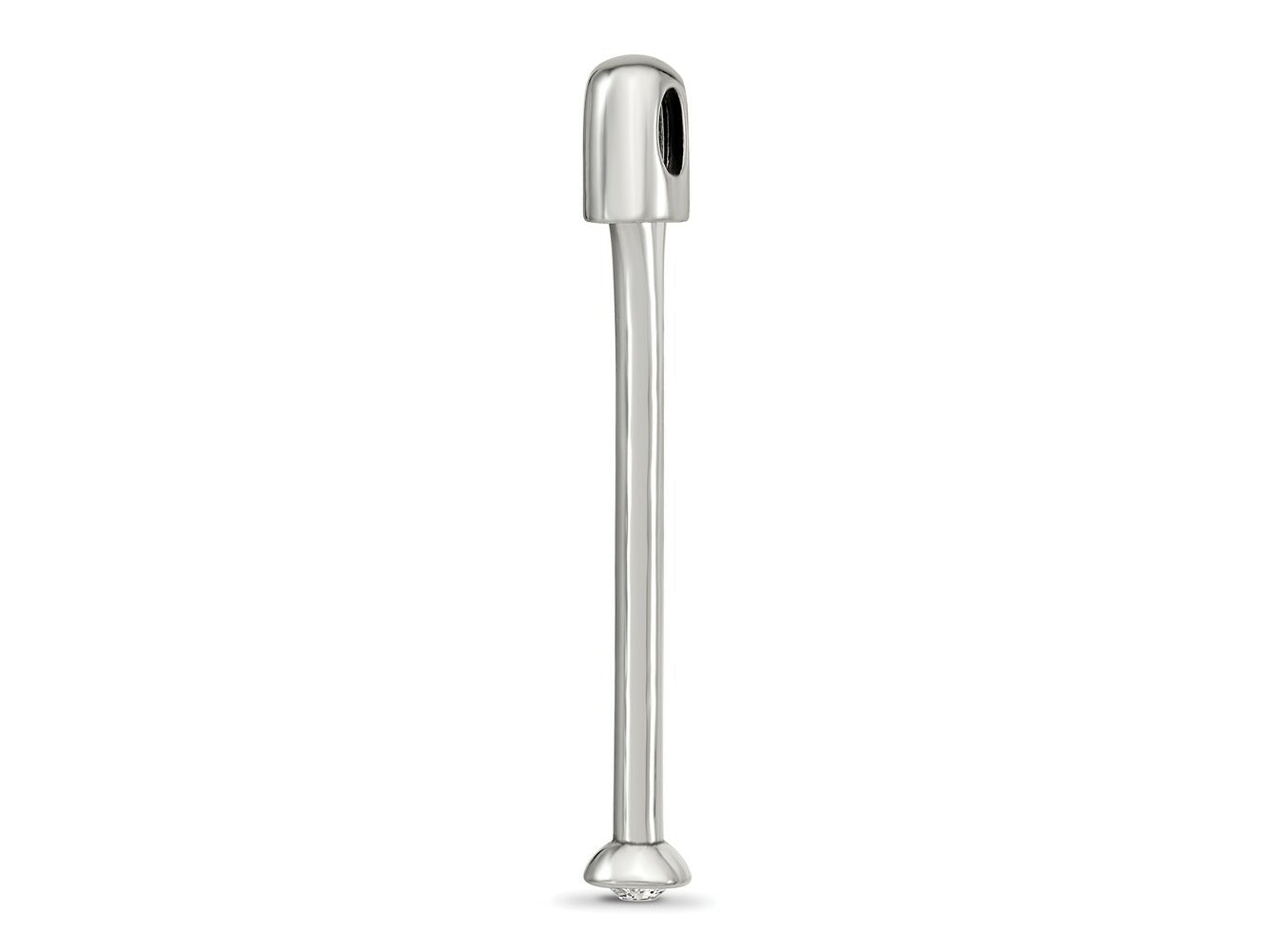 Reflections 925 Sterling Silver Polished Top Crystal Bead 40 x 4 mm.