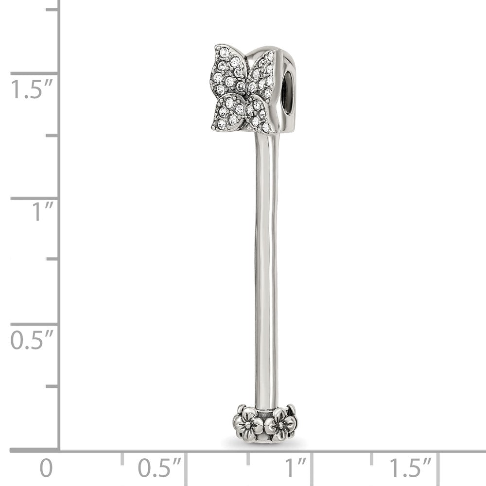 Reflections 925 Sterling Silver Crystal Butterfly Top Bead 41 x 8 mm.
