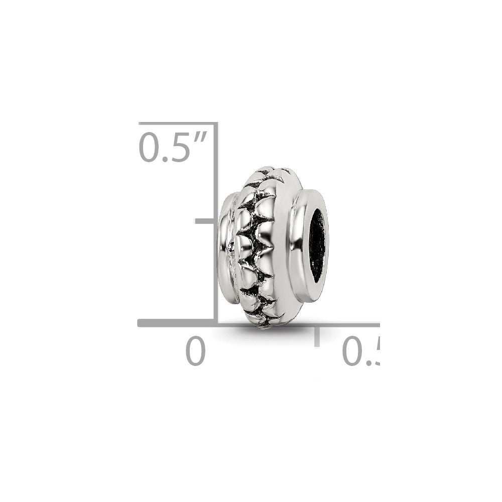 Reflections 925 Sterling Silver Polished Grooved Gripper Bead 10 x 5 mm
