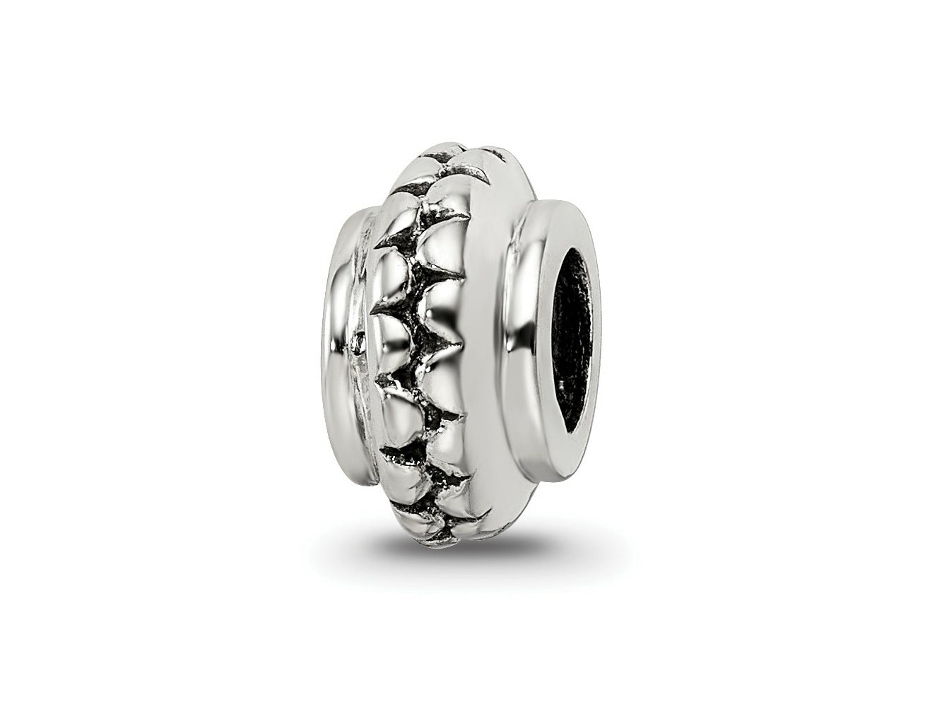 Reflections 925 Sterling Silver Polished Grooved Gripper Bead 10 x 5 mm