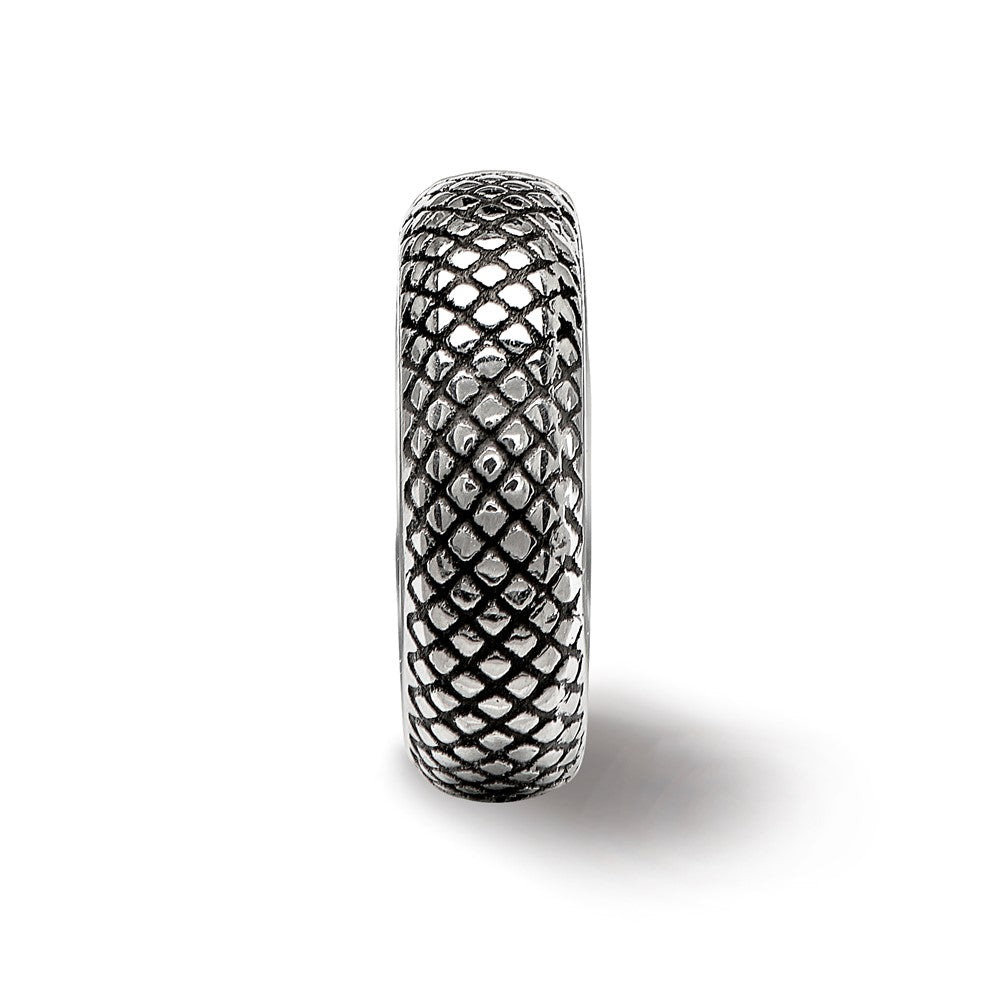 Reflections 925 Sterling Silver Antiqued Textured Gripper Bead 9 x 2 mm
