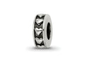 Reflections 925 Sterling Silver Antiqued Hearts Gripper Bead 10 x 3 mm