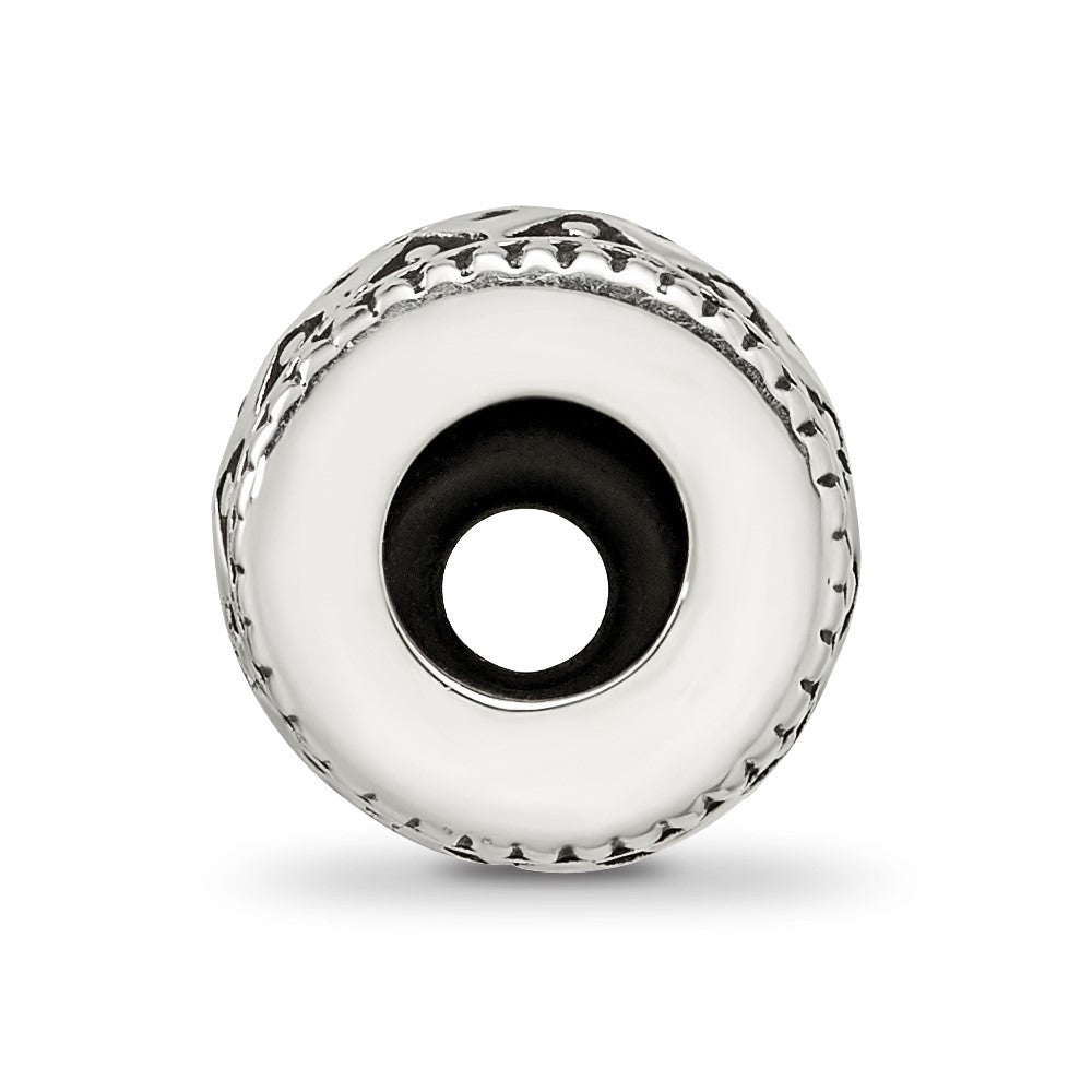 Reflections 925 Sterling Silver Antiqued Bali Gripper Bead 10 x 4 mm