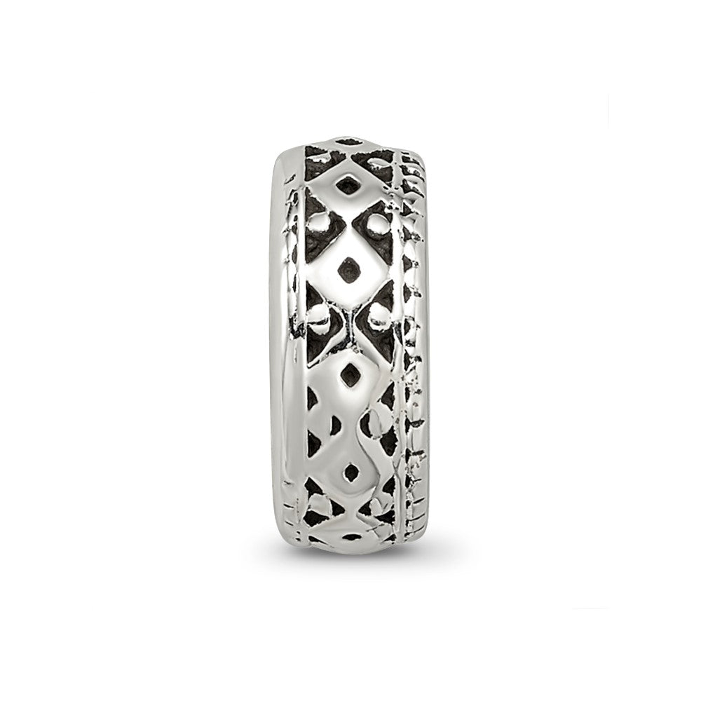 Reflections 925 Sterling Silver Antiqued Bali Gripper Bead 10 x 4 mm