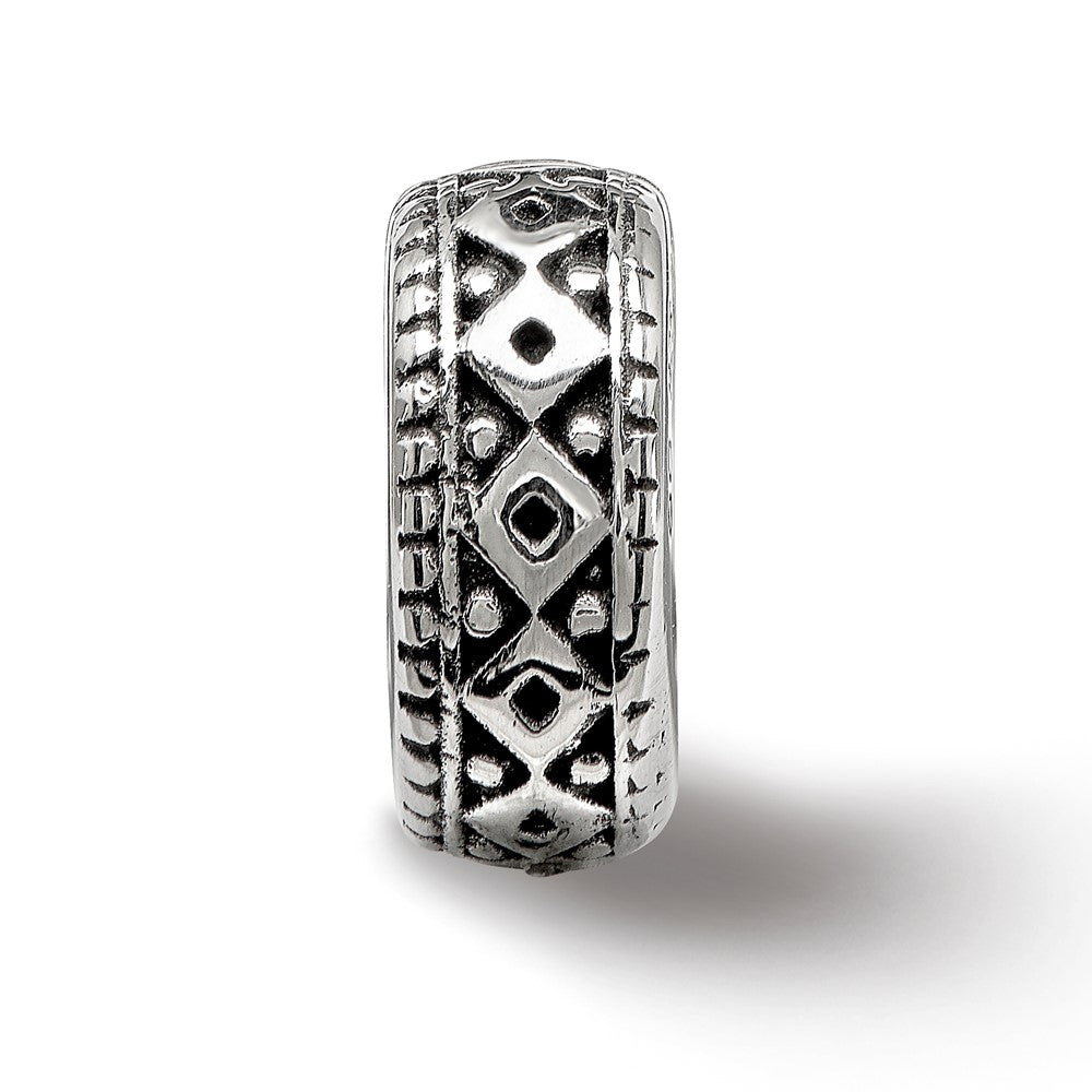 Reflections 925 Sterling Silver Antiqued Bali Gripper Bead 10 x 4 mm