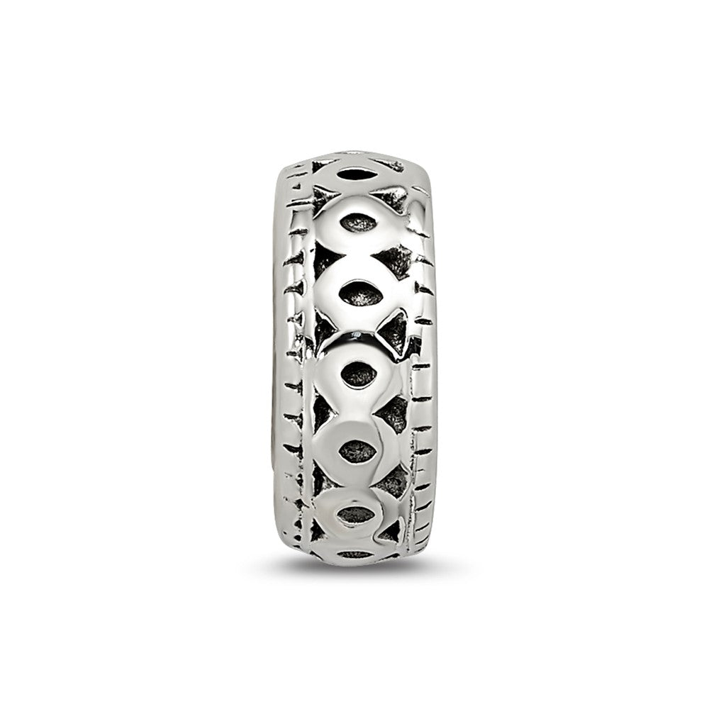 Reflections 925 Sterling Silver Antiqued Bali Gripper Bead 10 x 4 mm
