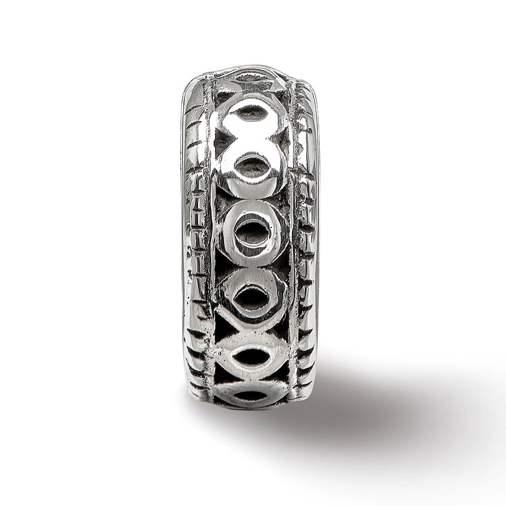 Reflections 925 Sterling Silver Antiqued Bali Gripper Bead 10 x 4 mm