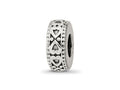 Reflections 925 Sterling Silver Antiqued Bali Hearts Gripper Bead 10 x 4 mm