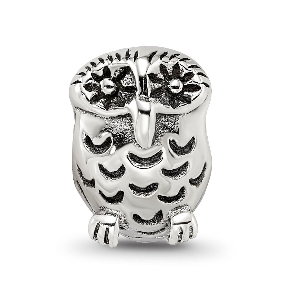 Reflections 925 Sterling Silver Owl Bead 12 x 8 mm