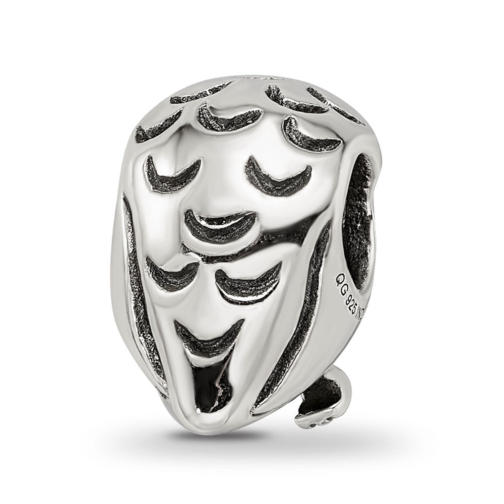 Reflections 925 Sterling Silver Owl Bead 12 x 8 mm
