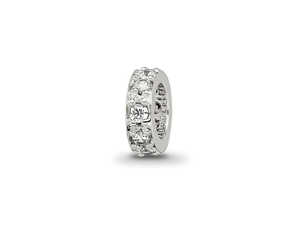 Reflections 925 Sterling Silver CZ Spacer Bead 6 x 2 mm