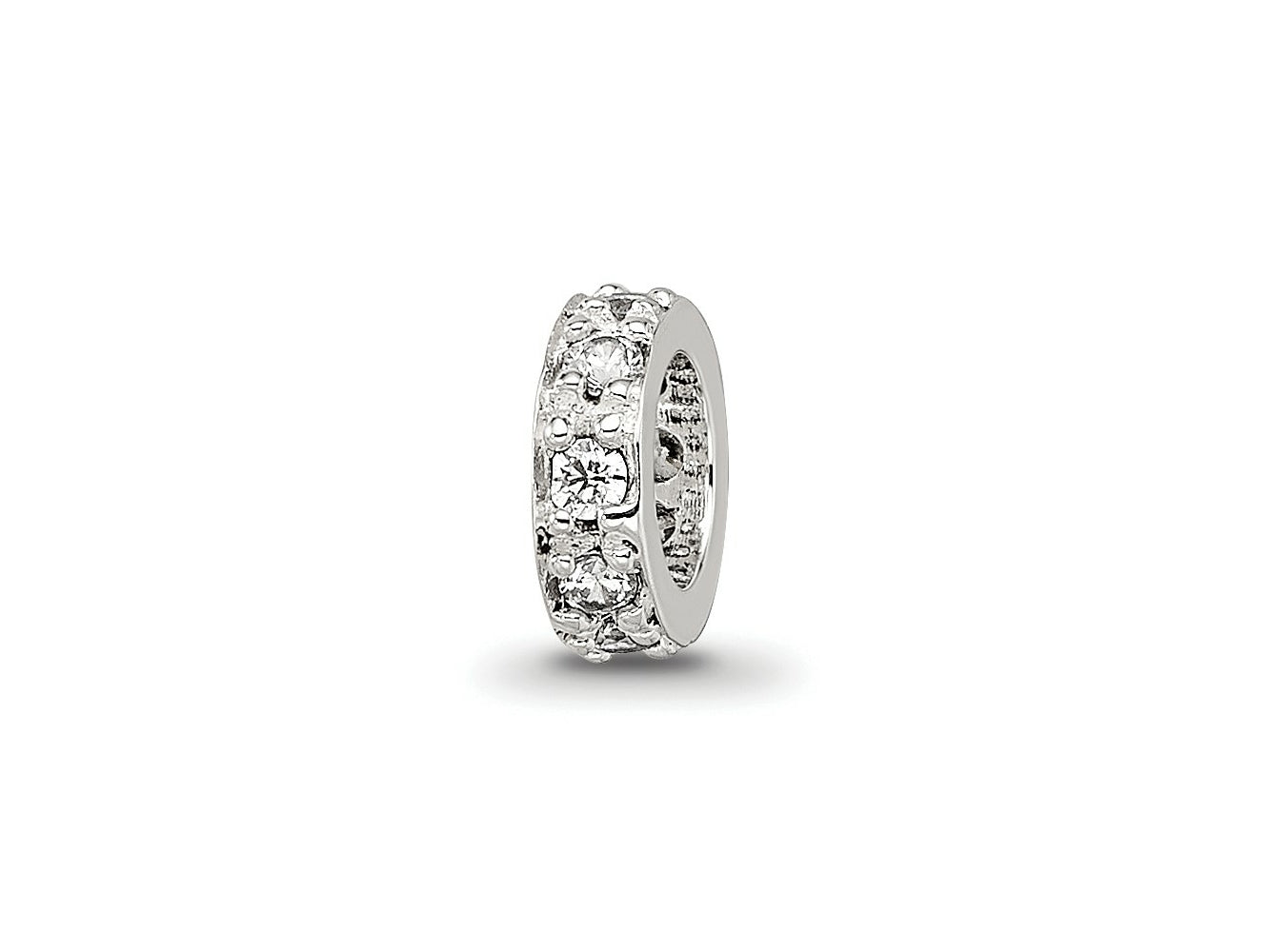 Reflections 925 Sterling Silver CZ Spacer Bead 6 x 2 mm