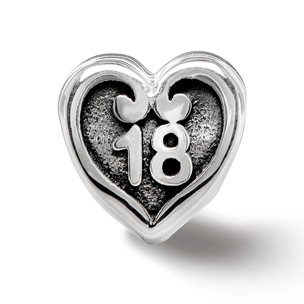 Reflections 925 Sterling Silver 18 Heart Bead 9 x 9 mm