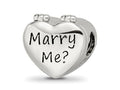 Reflections 925 Sterling Silver Enamel Crystal Marry Me Heart Bead 11 x 13 mm