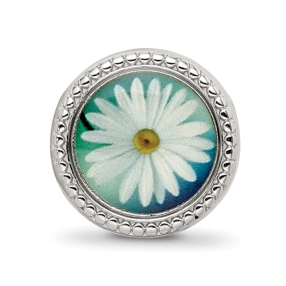Reflections 925 Sterling Silver Rhodium Plated April Flower Bead 11 x 8 mm