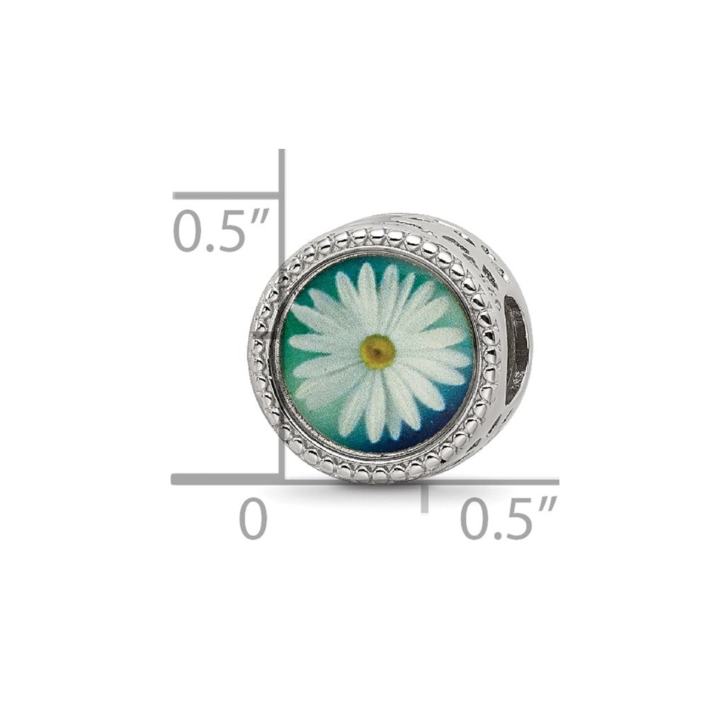 Reflections 925 Sterling Silver Rhodium Plated April Flower Bead 11 x 8 mm