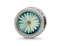 Reflections 925 Sterling Silver Rhodium Plated April Flower Bead 11 x 8 mm