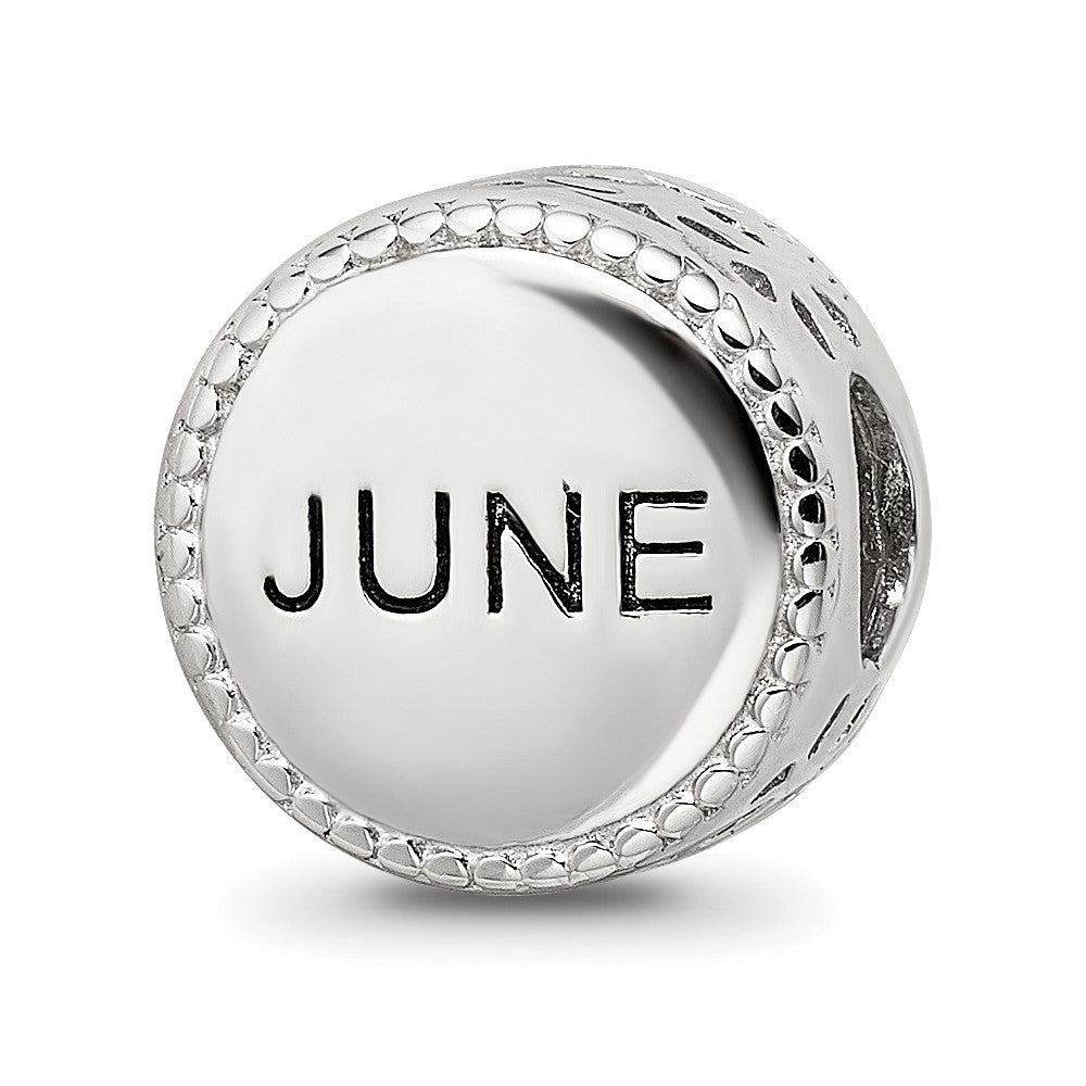 Reflections 925 Sterling Silver Rhodium Plated June Flower Bead 11 x 8 mm
