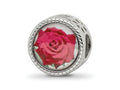 Reflections 925 Sterling Silver Rhodium Plated June Flower Bead 11 x 8 mm