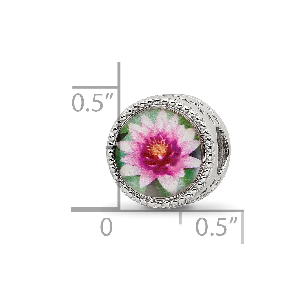 Reflections 925 Sterling Silver Rhodium Plated July Flower Bead 11 x 8 mm