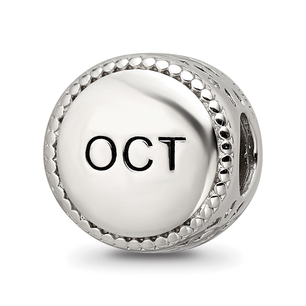 Reflections 925 Sterling Silver Rhodium Plated October Flower Bead 11 x 8 mm