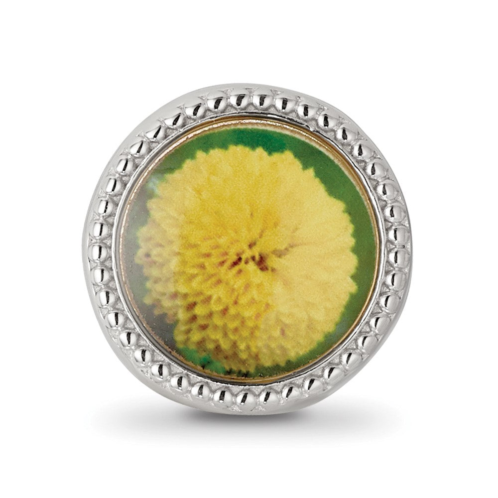 Reflections 925 Sterling Silver Rhodium Plated November Flower Bead 11 x 8 mm