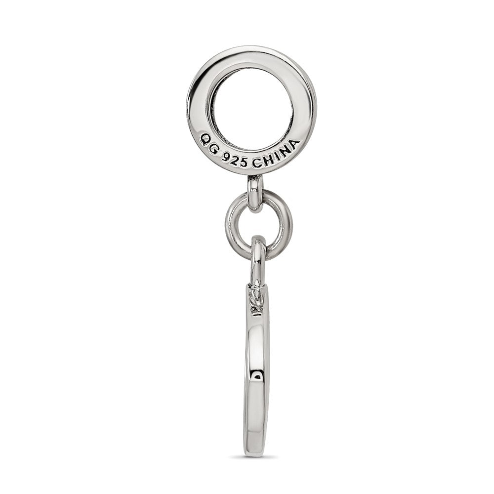 Reflections 925 Sterling Silver Black Enameled Marathon Dangle Charm