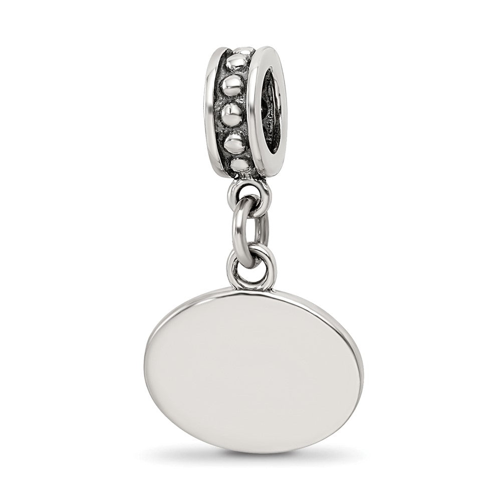 Reflections 925 Sterling Silver Black Enameled Marathon Dangle Charm
