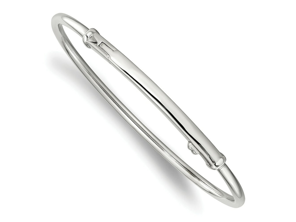 Reflections 925 Sterling Silver Rhodium Plated Hinged Clasp Bangle
