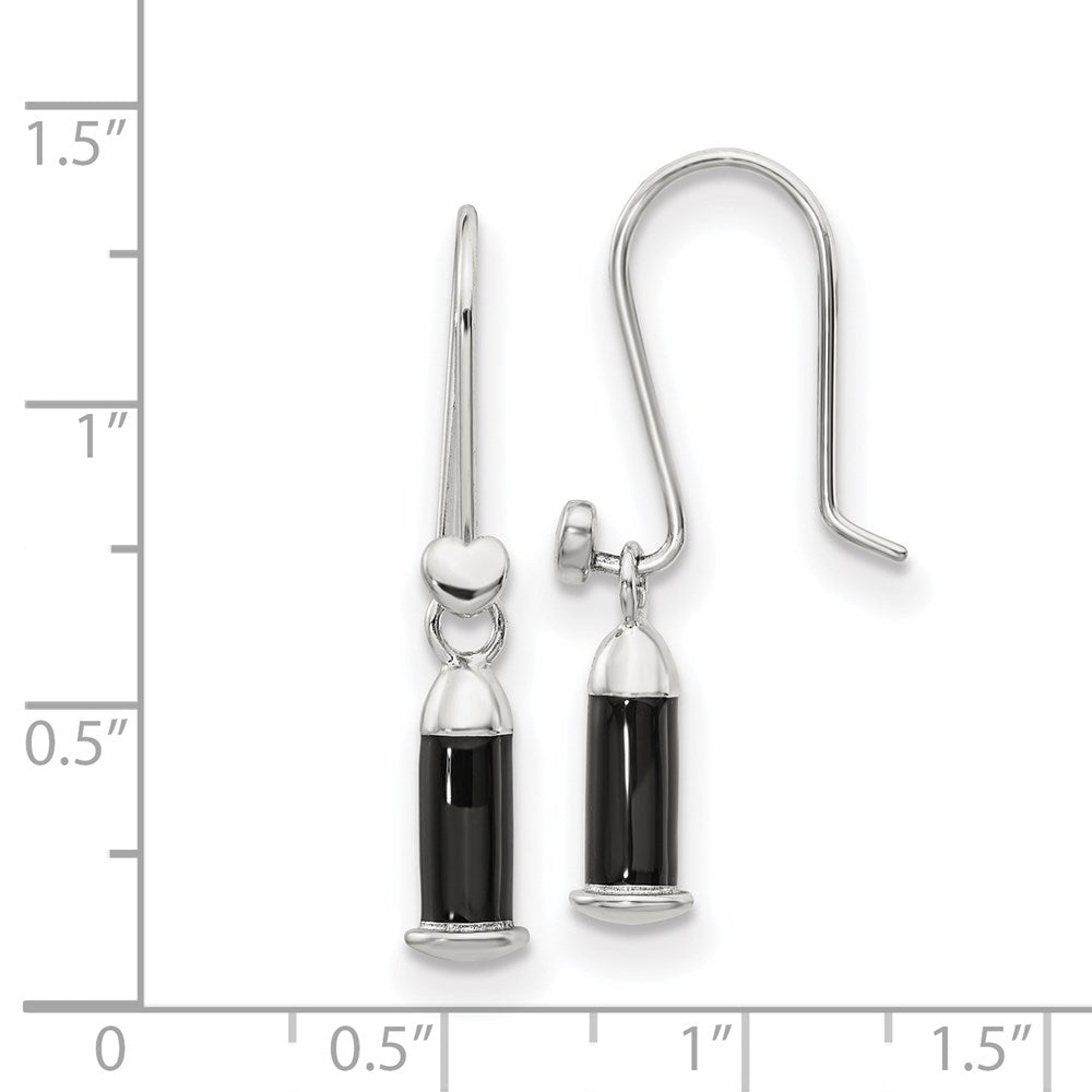 Reflections 925 Sterling Silver Rhodium Plated Enamel Heart Shepherd Hook Earrings