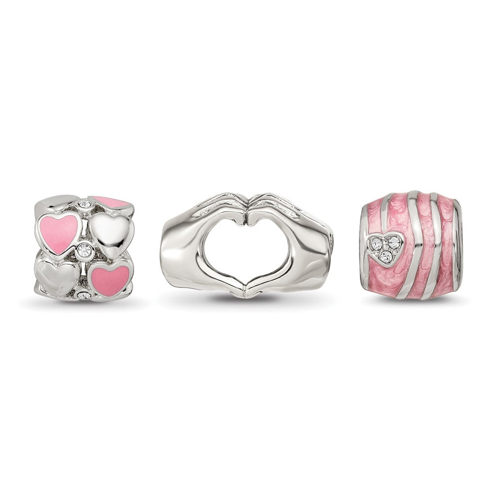 Reflections 925 Sterling Silver Hearts of Love Boxed Bead Set