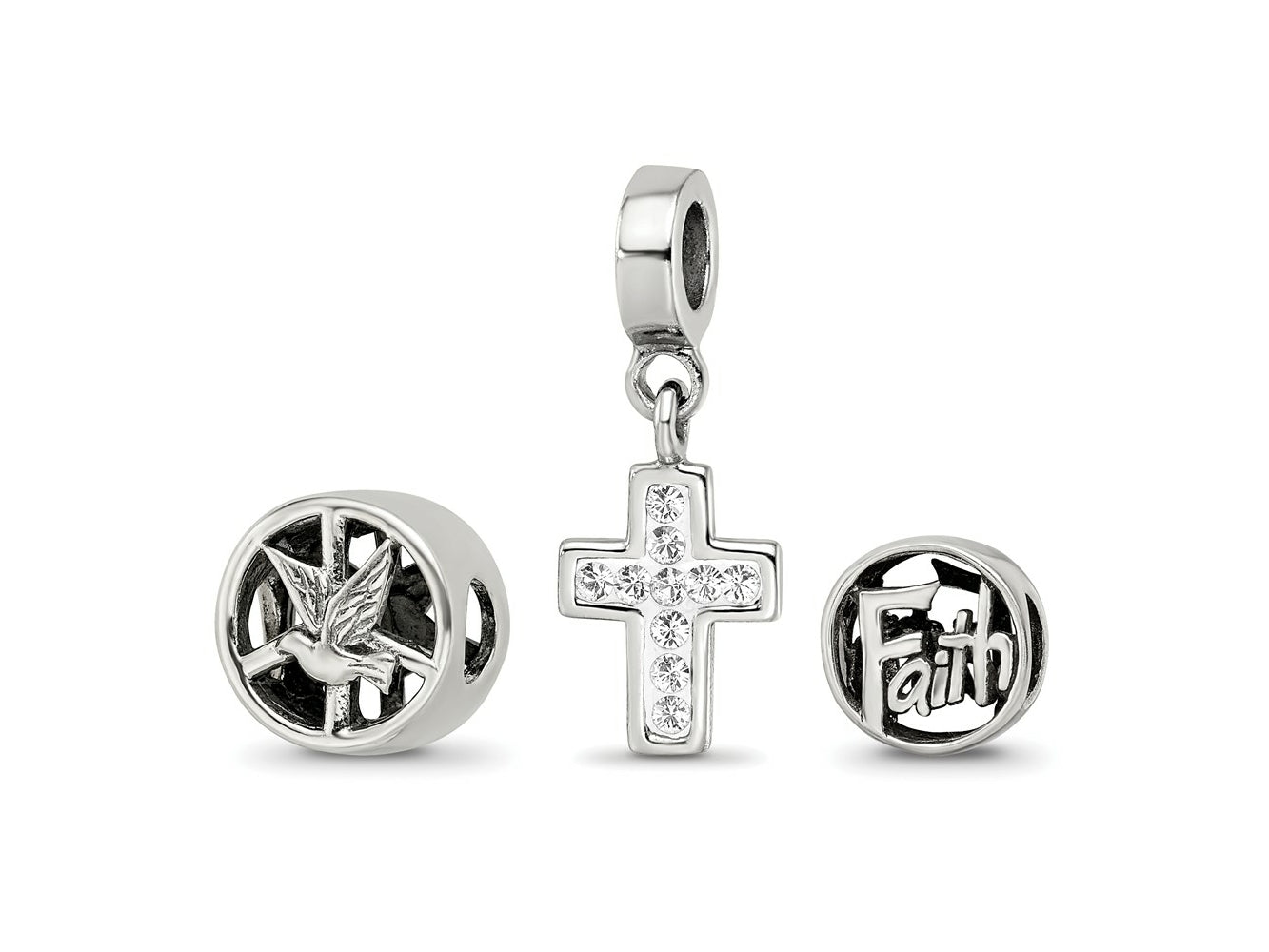 Reflections 925 Sterling Silver Religious Boxed Bead Set