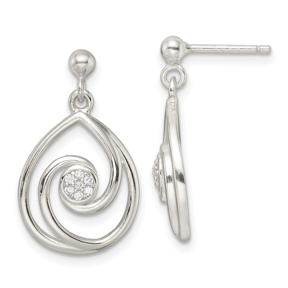 FJC Finejewelers 925 Sterling Silver Dangle CZ in Teardrop Pendant and Earrings Set