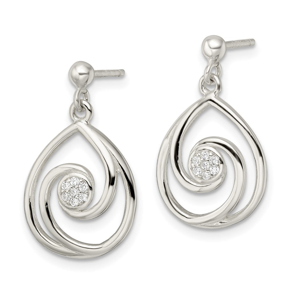 FJC Finejewelers 925 Sterling Silver Dangle CZ in Teardrop Pendant and Earrings Set