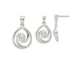 FJC Finejewelers 925 Sterling Silver Dangle CZ in Teardrop Pendant and Earrings Set