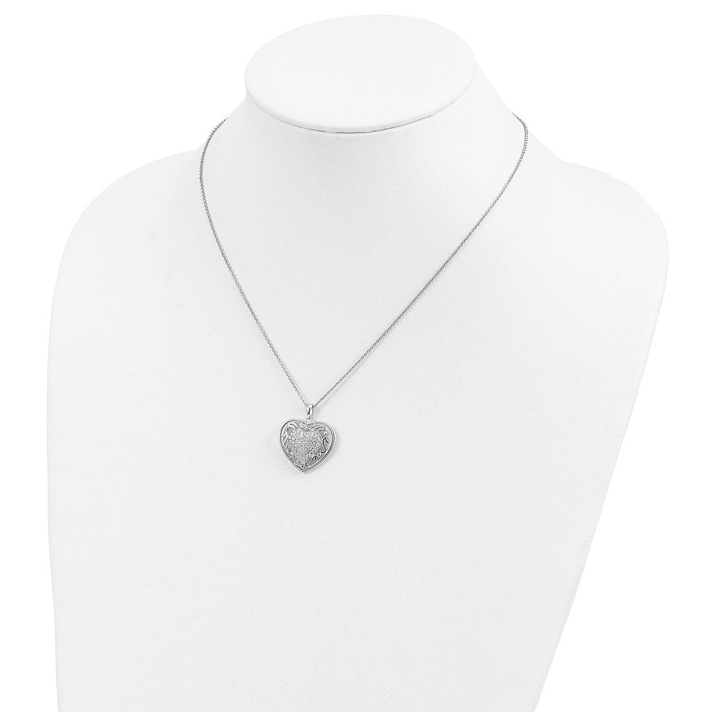 Sentimental Expressions 925 Sterling Silver Antiqued CZ My Granddaughter Heart Necklace 18 Inches x 22 mm